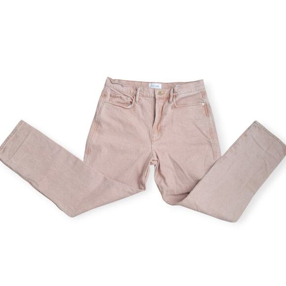 FRAME Le Sylvie Slender Straight-Leg Beige Wash High Rise Jeans Women Sz 30 - Picture 11 of 16